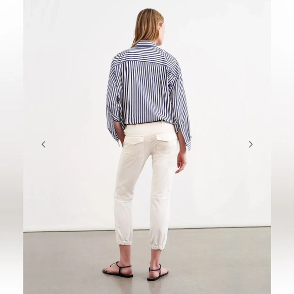 Nili Lotan Cropped Military Pant in Eggshell‎ White Size 8 - Picture 2 of 14